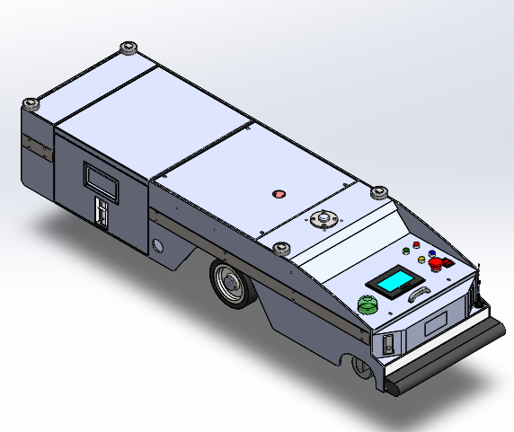 潜伏牵引型AGV小车600kg solidworks三维模型图纸下载