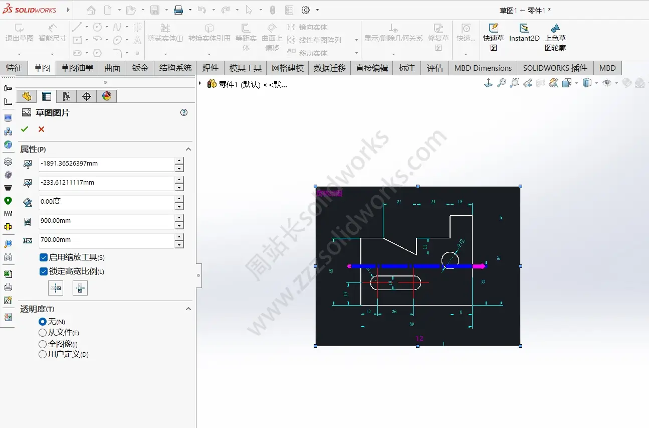 如何在solidworks草图里插入图片 - 周站长solidworks