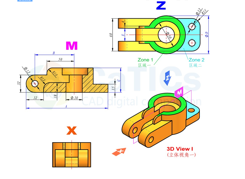 catics 3d赛题第12届第4题solidworks讲解