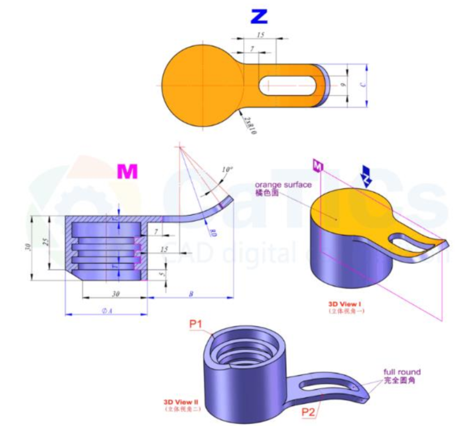 catics 3d赛题第13届第4题solidworks讲解