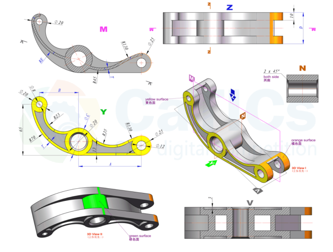 catics 3d赛题第13届第5题solidworks讲解