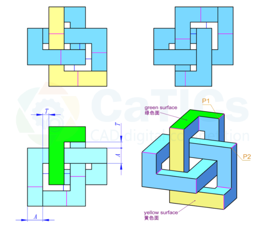 catics 3d赛题第13届第8题solidworks讲解