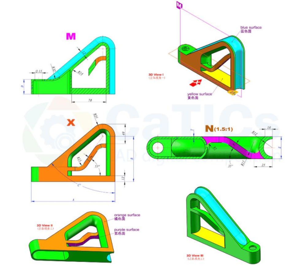 catics 3d赛题第13届第9题solidworks讲解