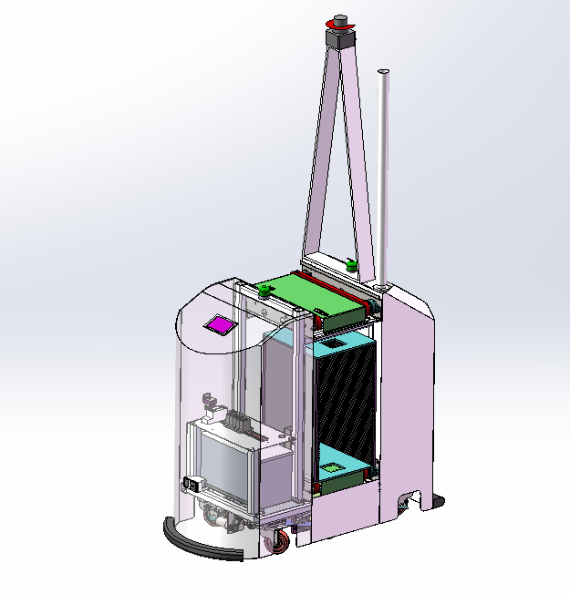底盘结构详细的AGV小车solidworks三维模型图纸下载